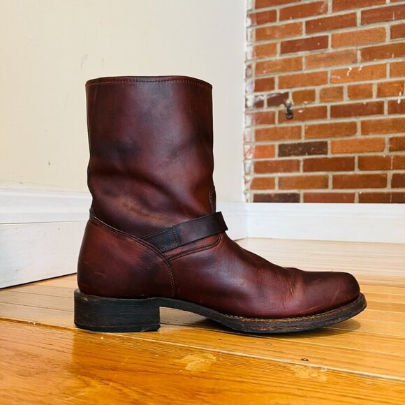 Vintage Congac Frye Distressed Engineer Boots Men's Size 11 D - Picture 11 of 16